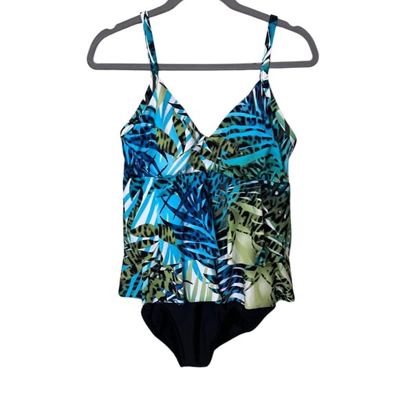 Miraclesuit Womens Tropical Print Tankini Swimsuit Size 12 Beach Vacation Resort - Picture 1 of 8